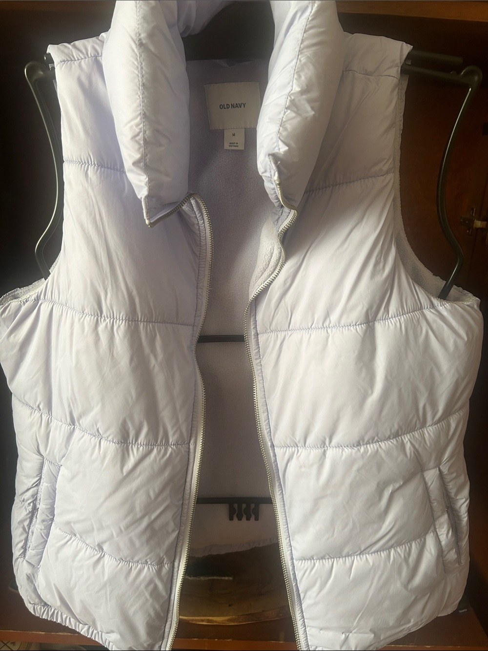 Old Navy Women's Pale Lavender Quilted Puffer Vest